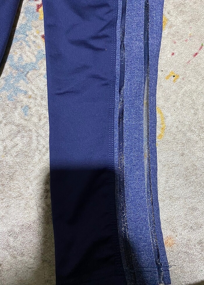 Mavi yanları fileli tayt - Görsel 3