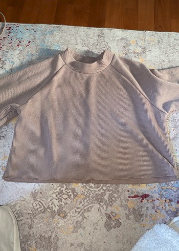 Kadın bej simli Yüksek Yakalı Triko Kazak - Görsel 3