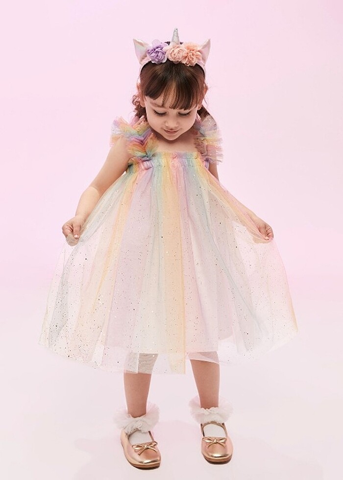 Gökkuşağı tütü abiye elbise - Görsel 2