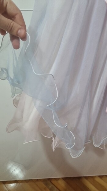 Abiye kız çocuk 5 yaş pembe sedef yansımalı pul işleme - Görsel 5