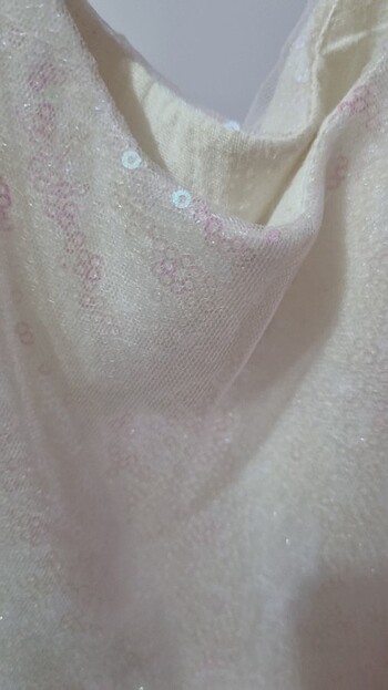 Abiye kız çocuk 5 yaş pembe sedef yansımalı pul işleme - Görsel 6