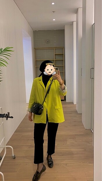 Kadın yağ yeşili blazer ceket