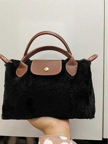 Beden Kadın peluş longchamp siyah çanta