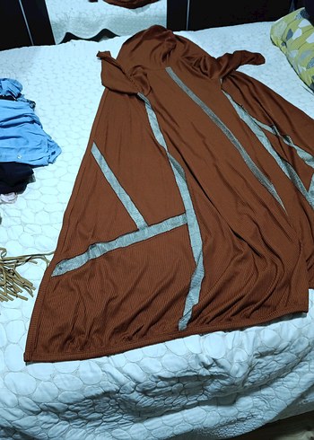 Kadın Kahverengi Uzun Salaş Bornoz - Görsel 4