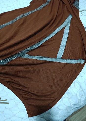 Kadın Kahverengi Uzun Salaş Bornoz - Görsel 2