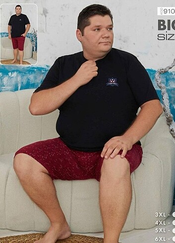 Büyük beden şortlu pijama takımı 3XL 