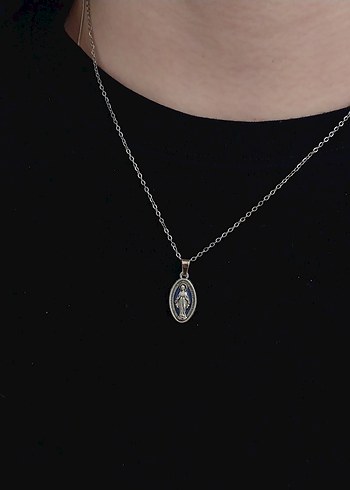 Hz. Meryem Vintage Haç Kolye - Görsel 2