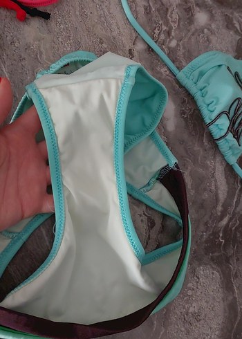 40 Beden turkuaz Renk Kom marka Turkuaz Bikini Takımı