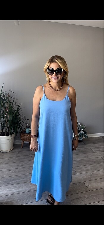 l Beden mavi Renk İnce Askılı Sıfır Ürün