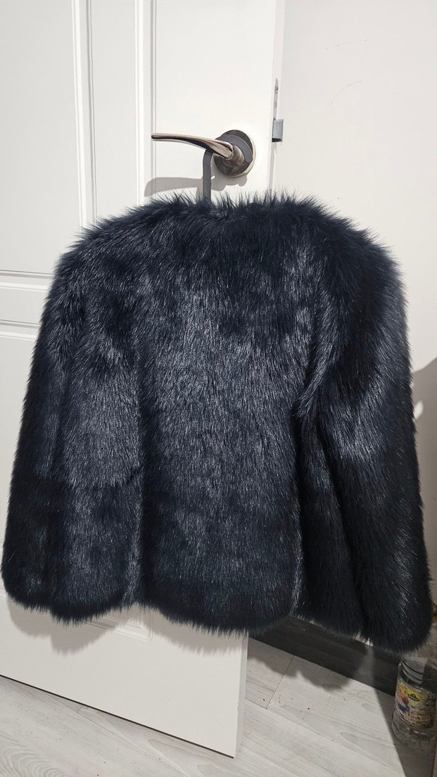 gece mavisi Kadın Kürk - Görsel 3