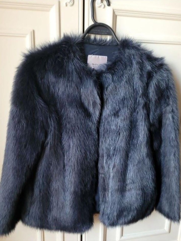 gece mavisi Kadın Kürk - Görsel 4