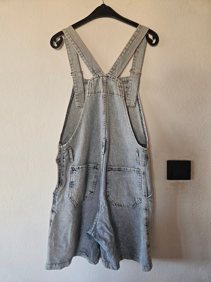 Kadın Denim Şort Tulum - Görsel 5