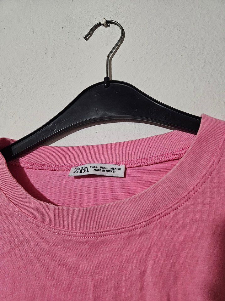 Pembe Tişört  Rahat Kesim - Görsel 3