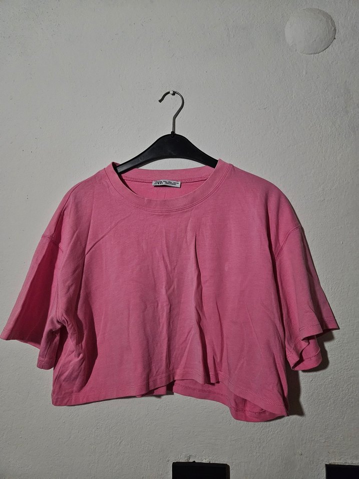 Pembe Tişört  Rahat Kesim - Görsel 2