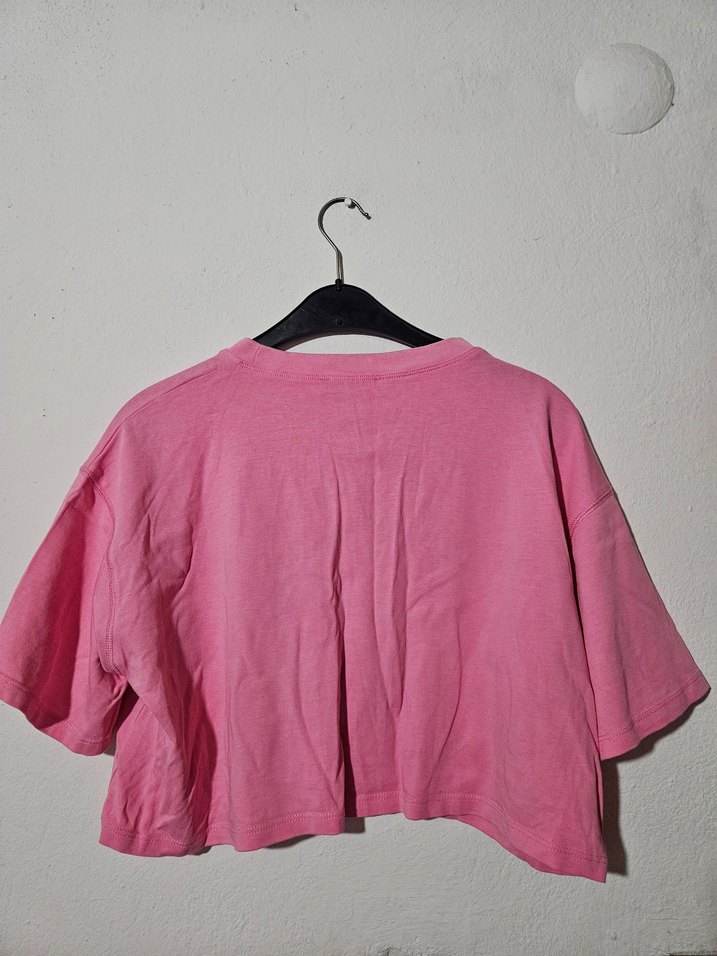 Pembe Tişört  Rahat Kesim - Görsel 4