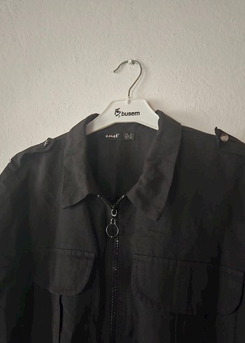 fermuarlı Siyah yağmurluk - Görsel 2