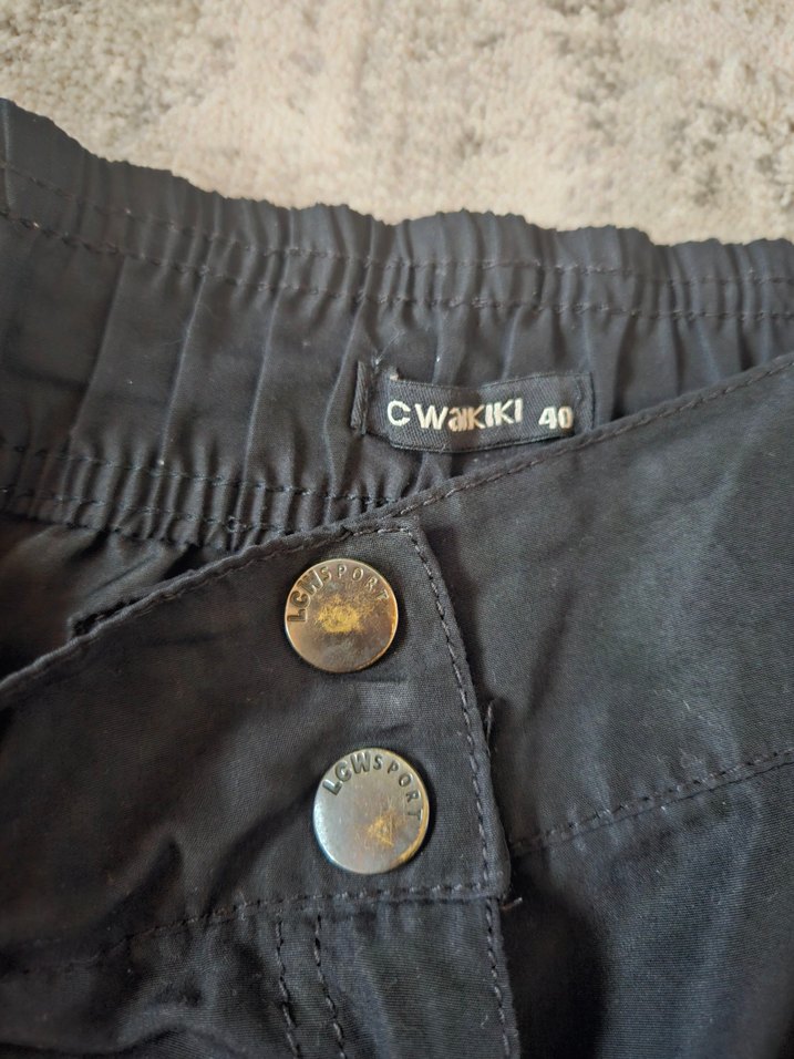 Kadın Siyah Bol Kesim Denim Pantolon - Görsel 2