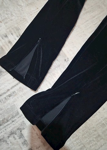 Siyah kadife Kadın Tayt - Görsel 2