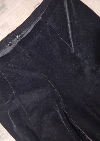 Siyah kadife Kadın Tayt - Görsel 4