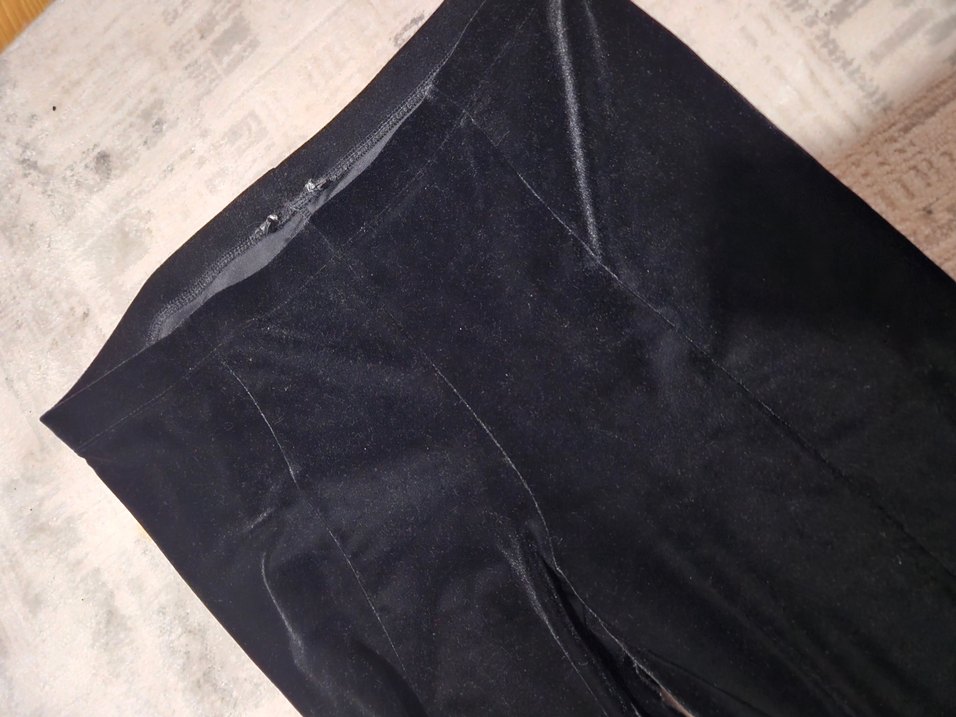 Siyah kadife Kadın Tayt - Görsel 4