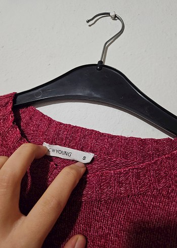 Bordo Kadın Yün Örgü Kazak - Görsel 2