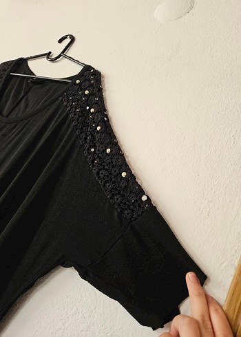 Siyah Midi Bol KesimTunik - Görsel 3