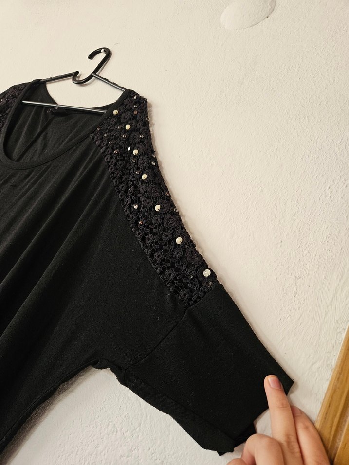 Siyah Midi Bol KesimTunik - Görsel 3