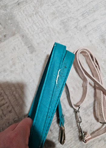 Turkuaz Yılan Desenli Deri Kadın Çanta - Görsel 2