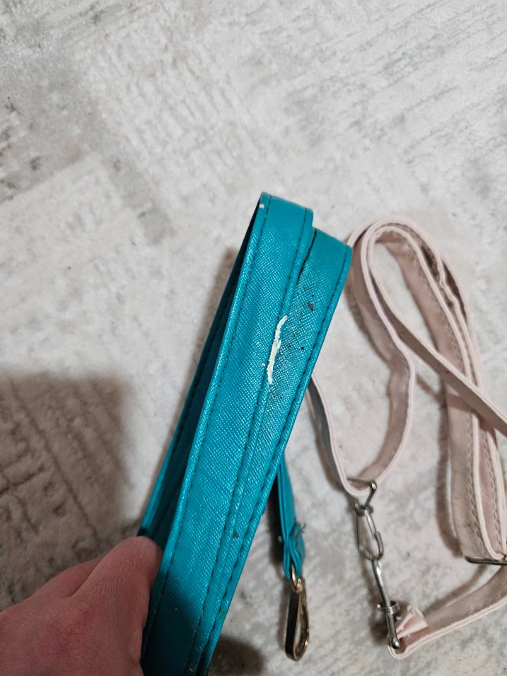 Turkuaz Yılan Desenli Deri Kadın Çanta - Görsel 2