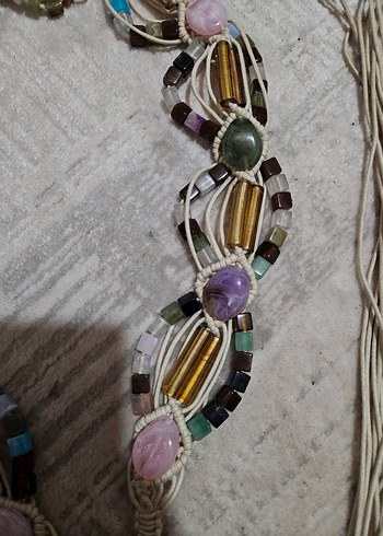 Boncuk İşlemeli Çok Renkli Bohem Kadın Kemer - Görsel 4