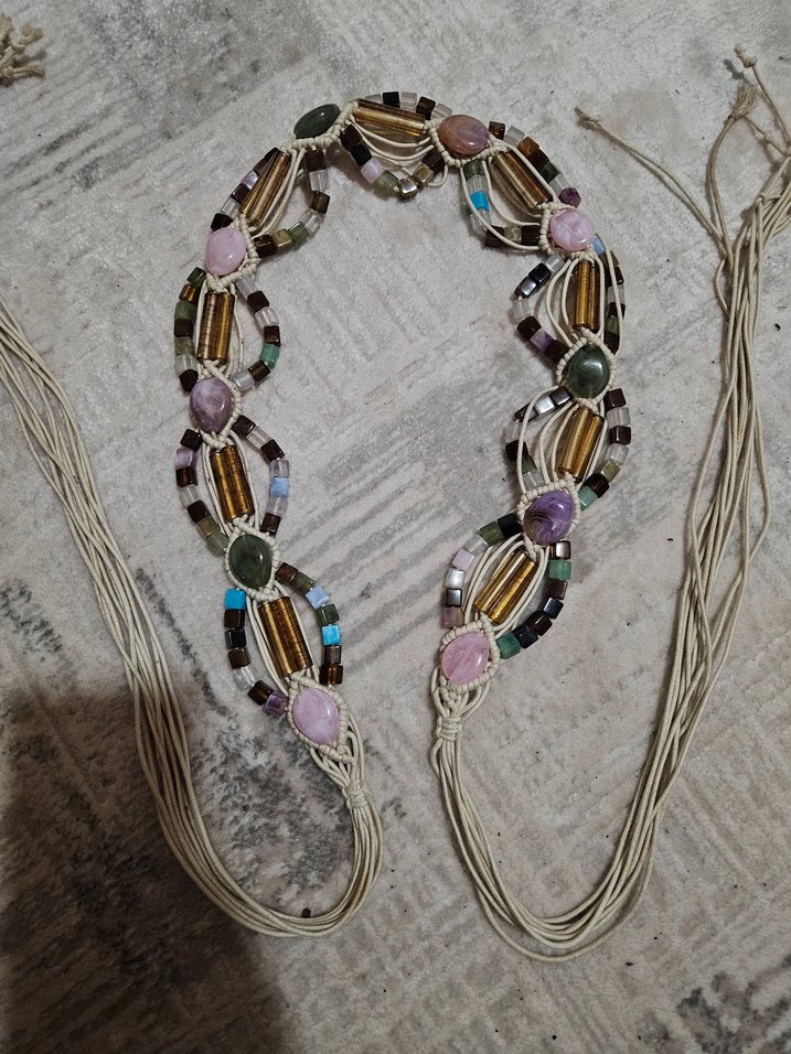 Boncuk İşlemeli Çok Renkli Bohem Kadın Kemer - Görsel 5