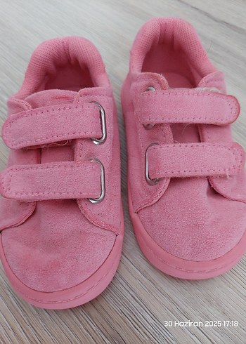 H&M Kız Çocuk Pembe Süet Cırtlı Spor Ayakkabı