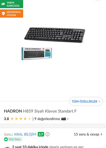 Hadron H859 Siyah Kablolu F Klavye - Görsel 5