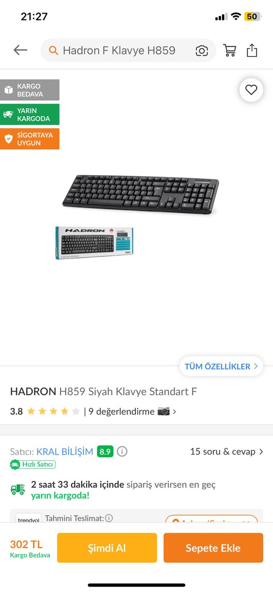 Hadron H859 Siyah Kablolu F Klavye - Görsel 5