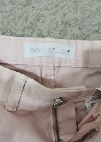Zara Kız Çocuk Bej Pamuklu Mini Şort