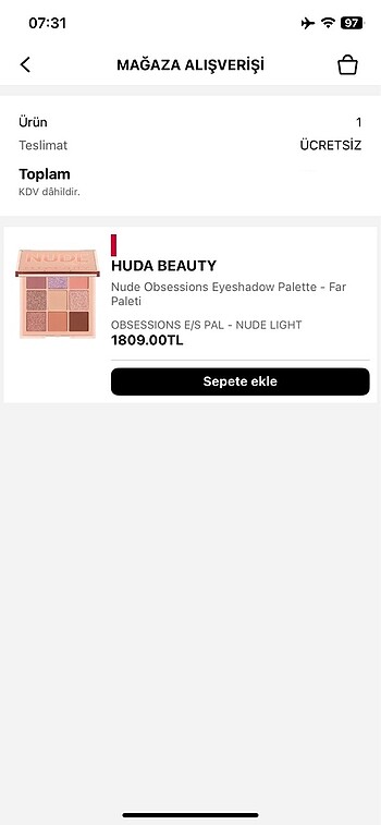 Huda beauty nude light far paleti