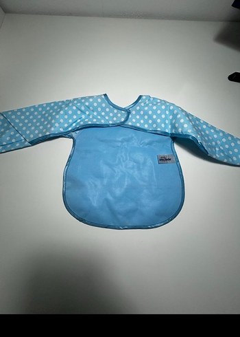 Puantiye Desenli Mavi Bebek Önlüğü - Görsel 3