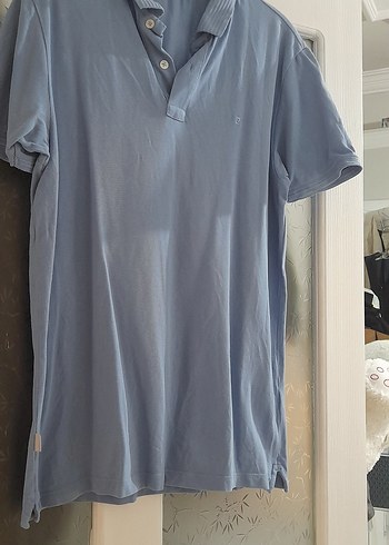 açık mavi Denim Erkek Polo Tişört - Görsel 4