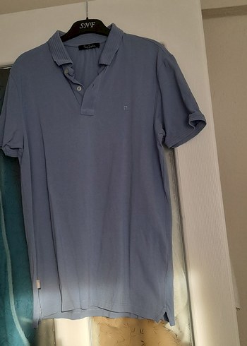 açık mavi Denim Erkek Polo Tişört - Görsel 3