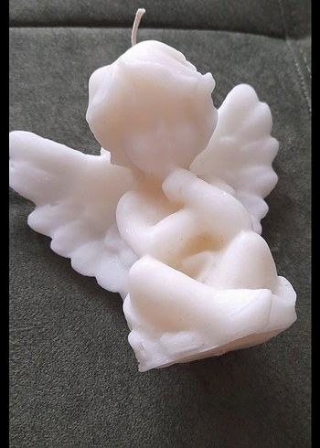 Beyaz Melek Figürlü Mum - Görsel 2