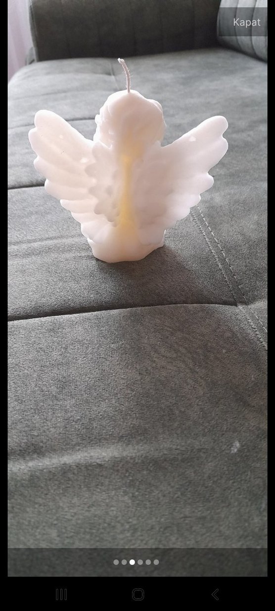 Beyaz Melek Figürlü Mum - Görsel 3