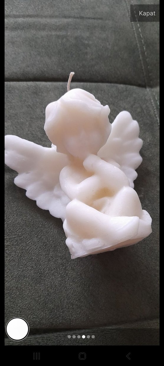 Beyaz Melek Figürlü Mum - Görsel 2