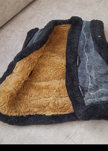 Erkek Çocuk Gri Süet Kürklü Yelek - Görsel 2