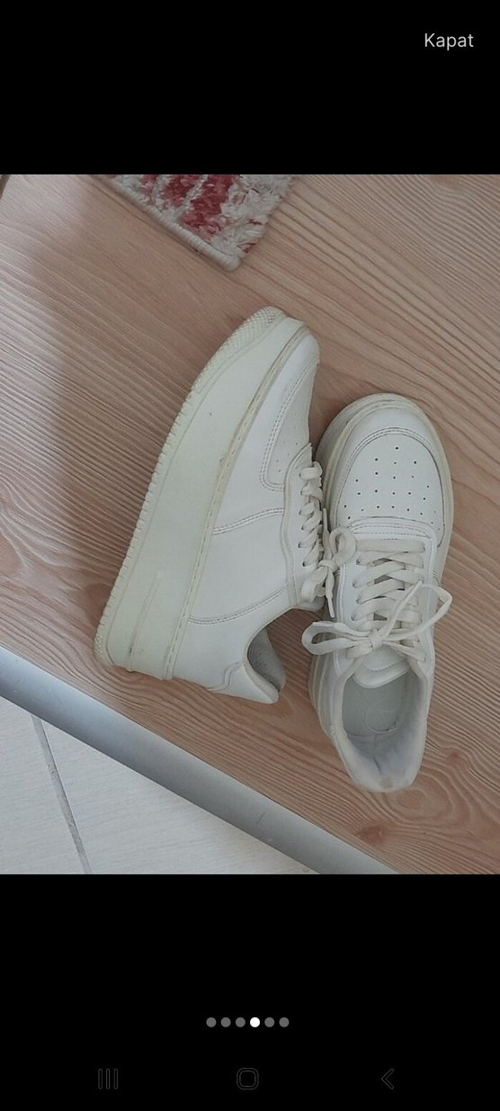 Beyaz Minimalist Kadın Spor Ayakkabı - Görsel 2