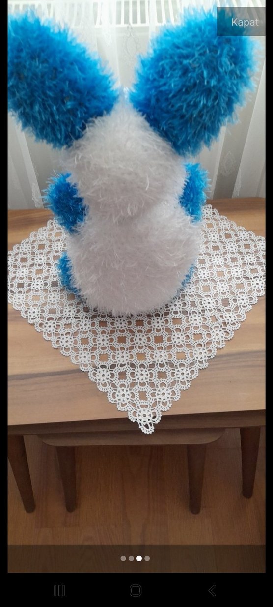 Mavi Kulaklı Peluş Tavşan Oyuncak - Görsel 2