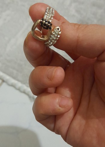 Parlak Altın Tokalı Yılan Desenli Kadın Yüzük - Görsel 4