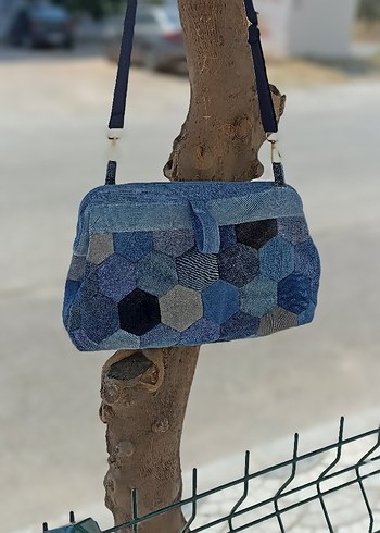 Bohem Tarzı Kot Kumaş Kadın Çantası kırkyama burslu çanta