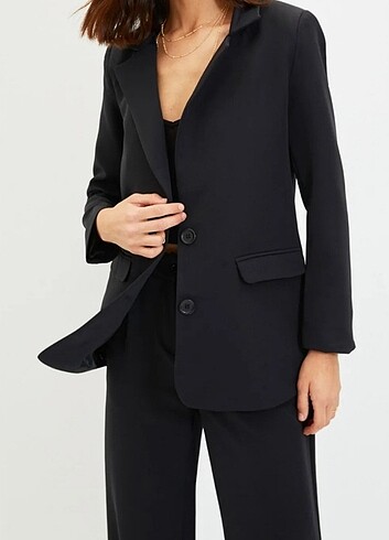 Trendyol & Milla Siyah dokuma blazer ceket 