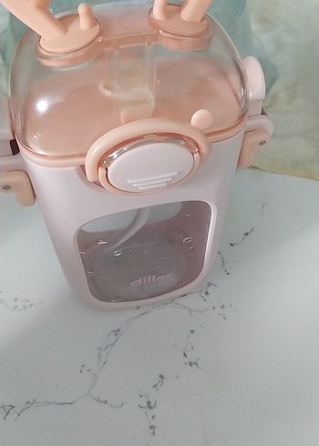 Pembe Çocuk Termos Şişesi Antilop Figürlü - Görsel 4