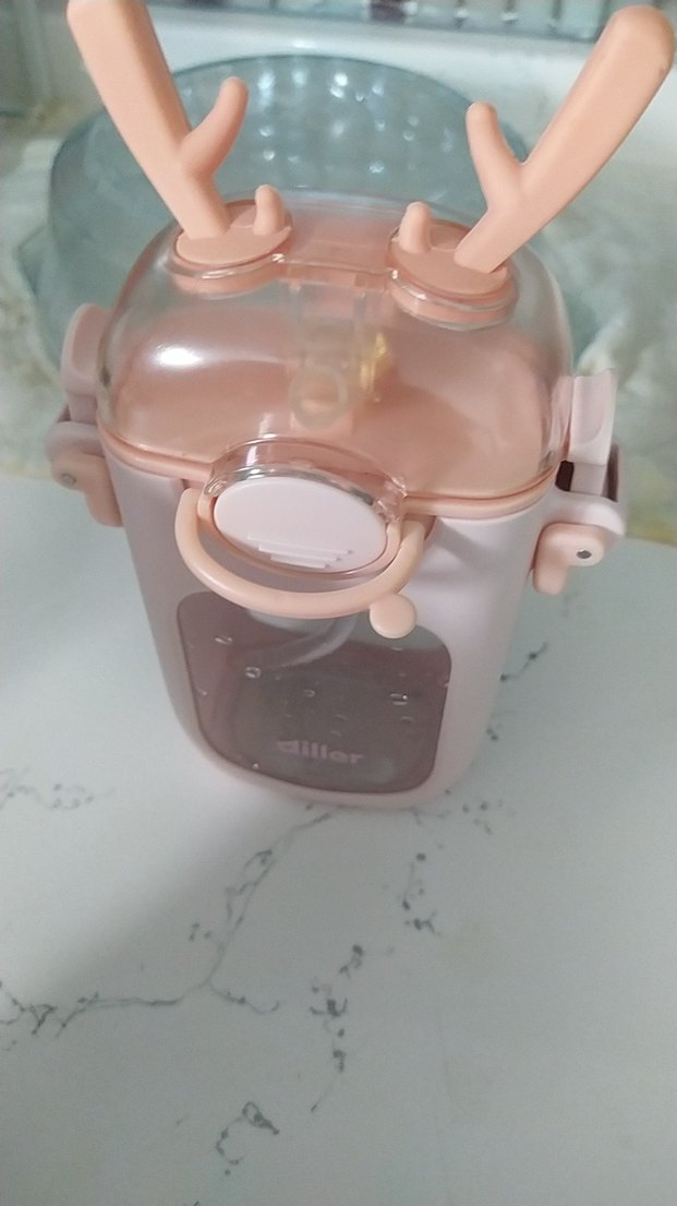 Pembe Çocuk Termos Şişesi Antilop Figürlü - Görsel 3